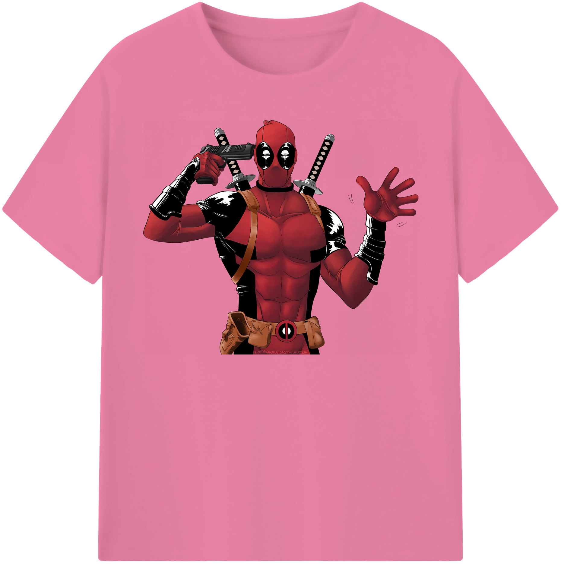 （画像用） Deadpool デッドプール 綿100％半袖Tシャツ（フロントプリント）
